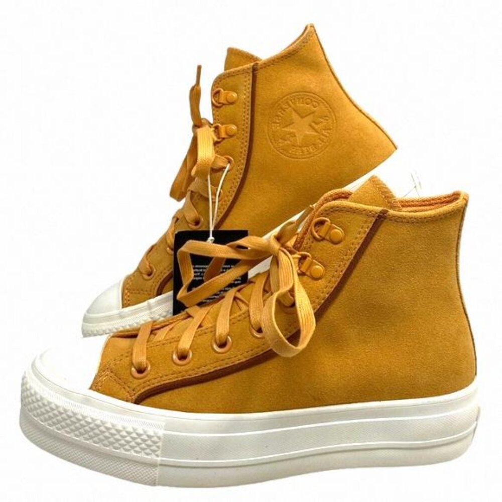 Converse Lift Platform Suede High Shoes Women Sneakers A05419C Casual Moth Tiger